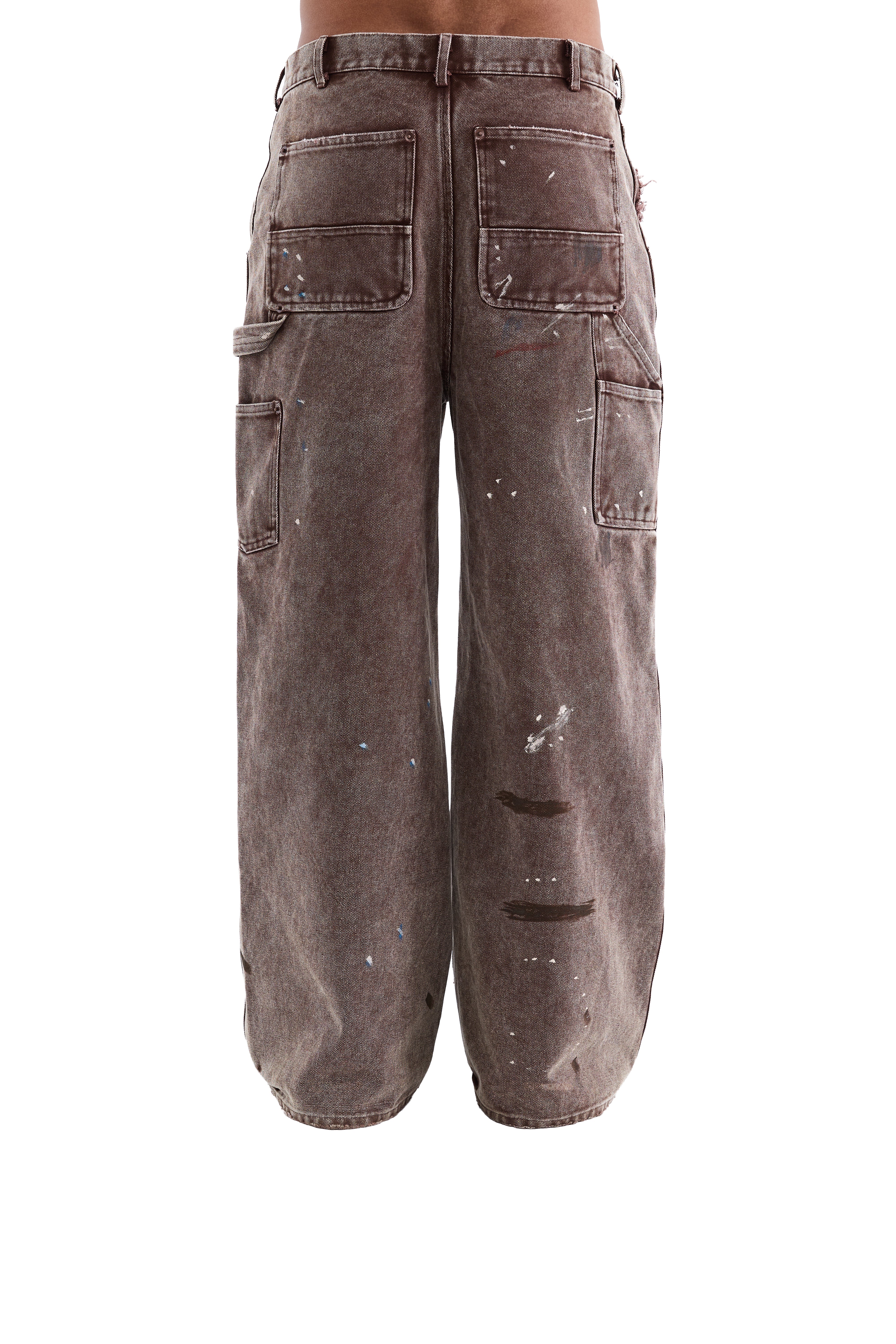 BROWN DISTRESSED CARPENTER PANTS
