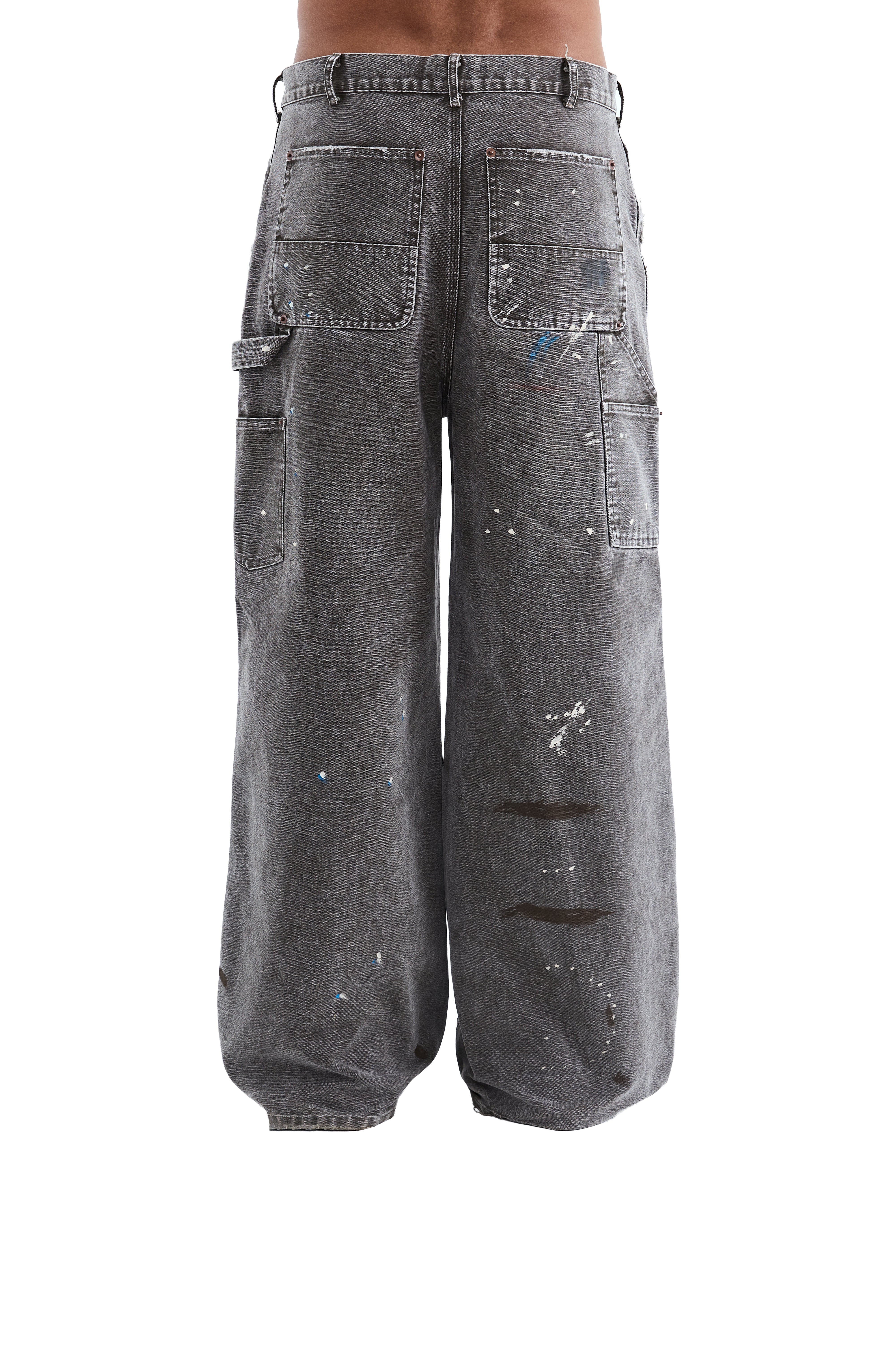 GREY DISTRESSED CARPENTER PANTS