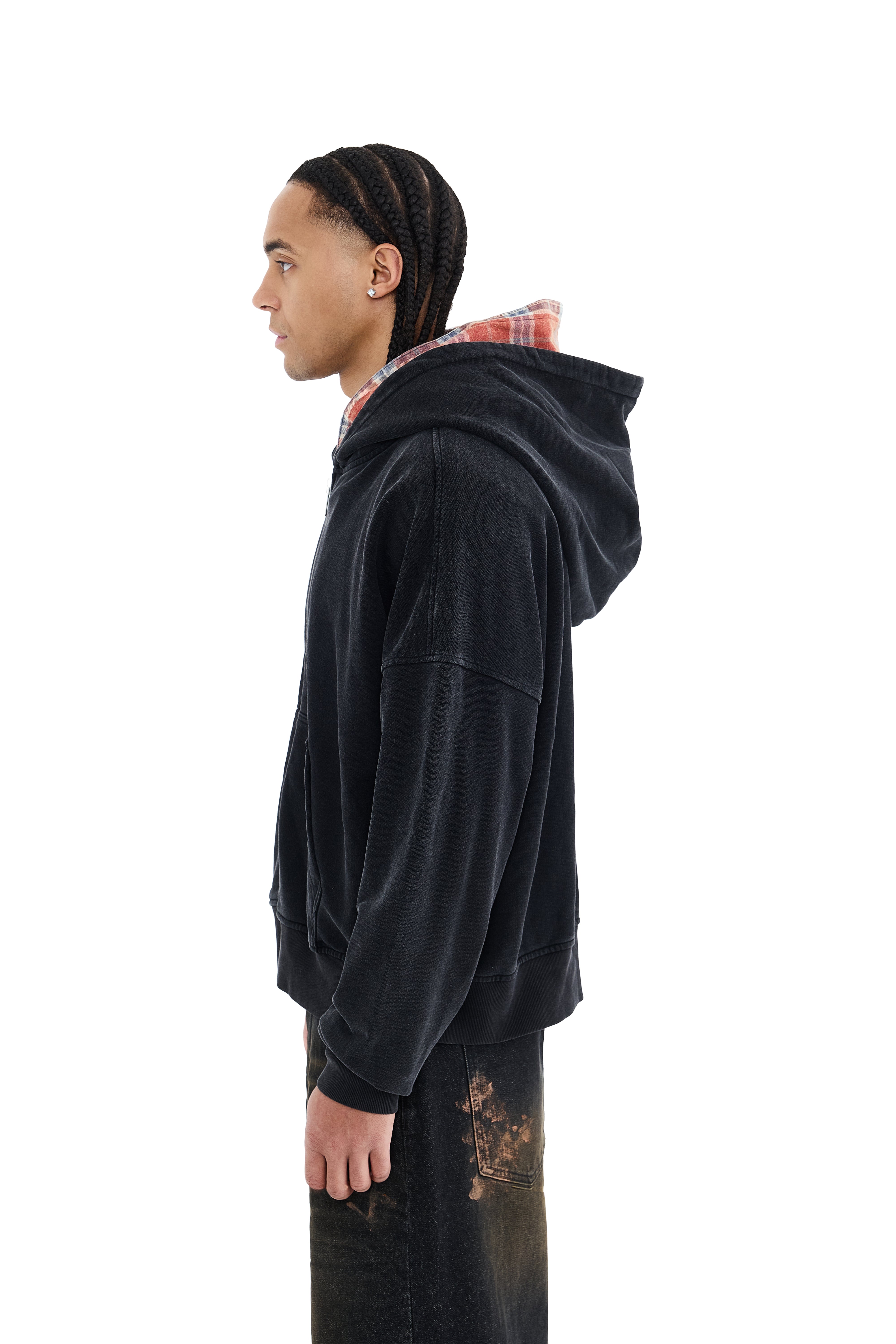 DOUBLE HOOD ZIP HOODIE RED